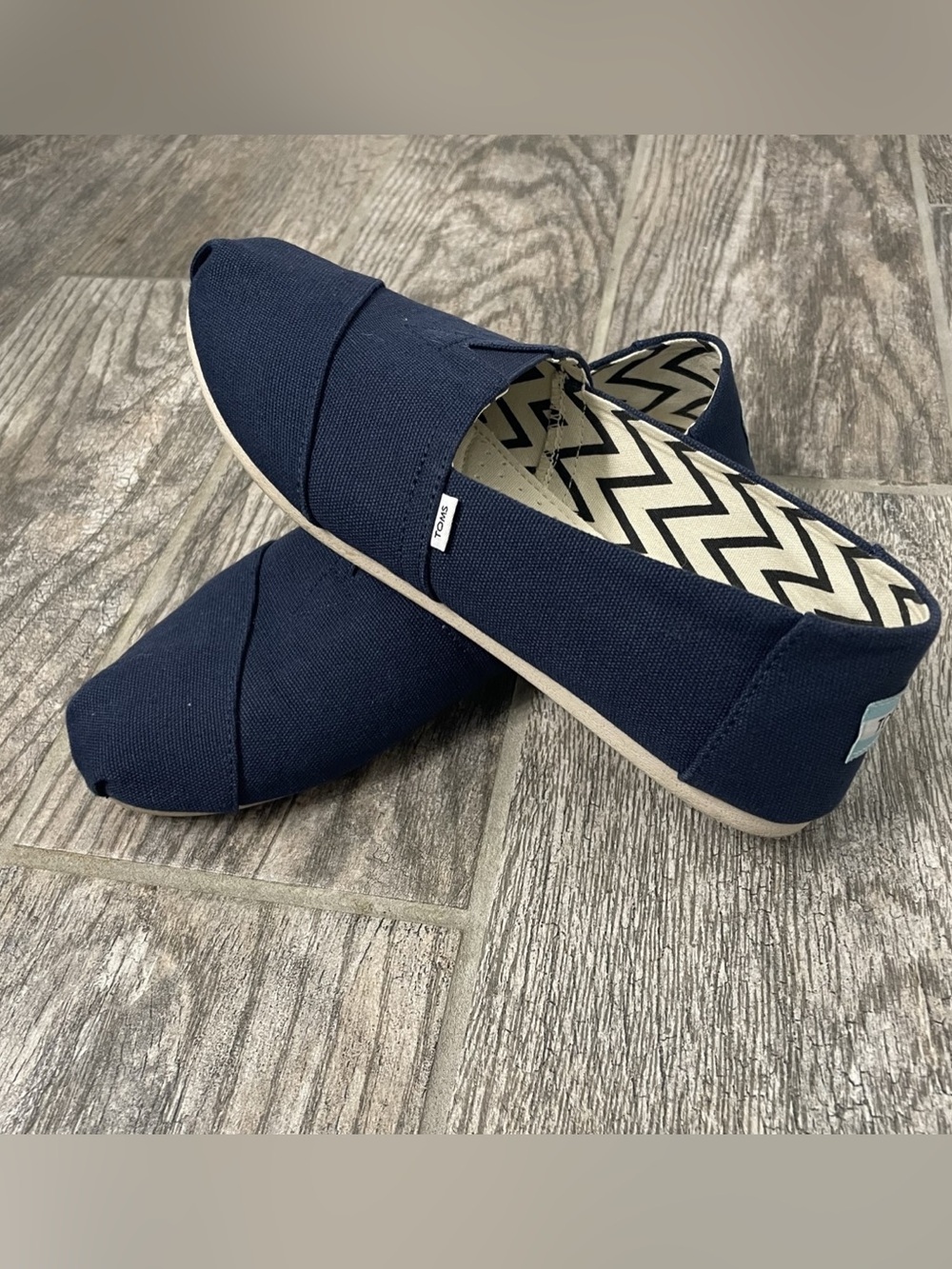 TOMS Classic Alpargata Women's Textile Flats Blue US 9.5 Canvas
